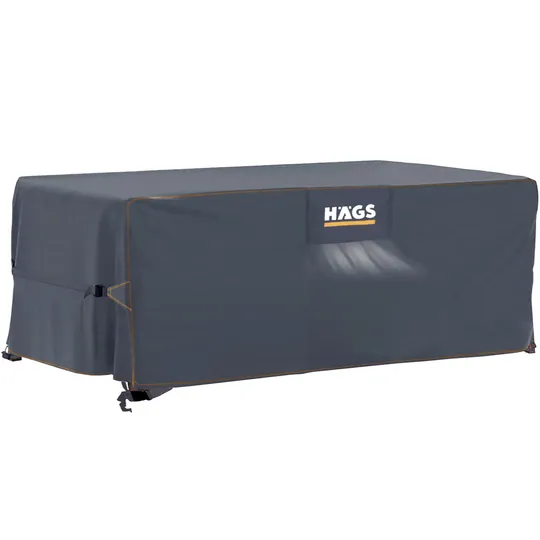 Haegs Bahçe Mobilyası Örtüsü, 300-200-90cm, Ağır Hizmet Oxford Kumaş, Su Geçirmez, Dış Mekan Veranda Masa Örtüsü, Havalandırmalı Masa ve Sandalye Koruma Kılıfı Gri