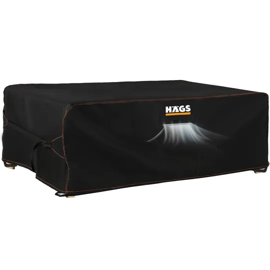 Haegs Bahçe Mobilyası Örtüsü, 300-200-90cm, Ağır Hizmet Oxford Kumaş, Su Geçirmez, Dış Mekan Veranda Masa Örtüsü, Havalandırmalı Masa ve Sandalye Koruma Kılıfı Siyah