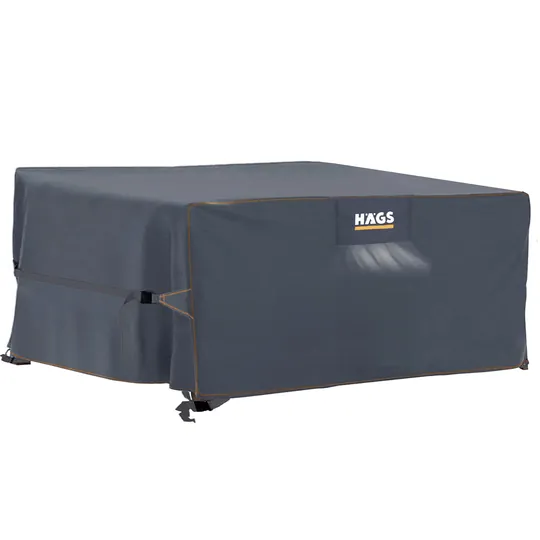Haegs Bahçe Mobilyası Örtüsü, 250-250-90cm, Ağır Hizmet Oxford Kumaş, Su Geçirmez, Dış Mekan Veranda Masa Örtüsü, Havalandırmalı Masa ve Sandalye Koruma Kılıfı Gri