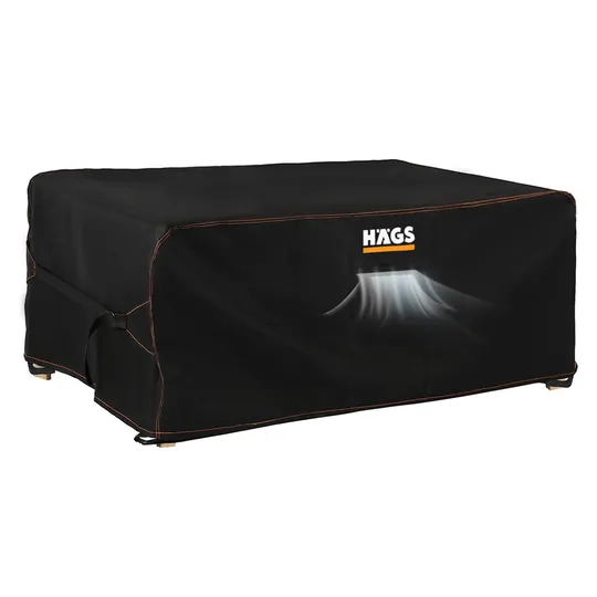 Haegs Bahçe Mobilyası Örtüsü, 230-150-90cm, Ağır Hizmet Oxford Kumaş, Su Geçirmez, Dış Mekan Veranda Masa Örtüsü, Havalandırmalı Masa ve Sandalye Koruma Kılıfı Siyah