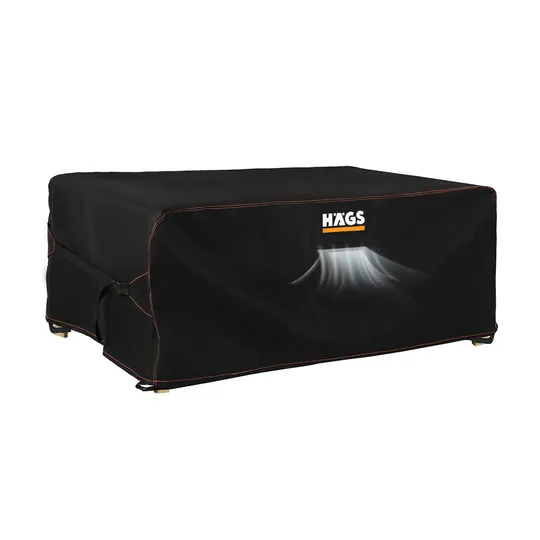 Haegs Bahçe Mobilyası Örtüsü, 180-150-90cm, Ağır Hizmet Oxford Kumaş, Su Geçirmez, Dış Mekan Veranda Masa Örtüsü, Havalandırmalı Masa ve Sandalye Koruma Kılıfı Siyah