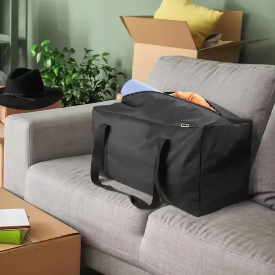 Haegs Taşıma Çantası, Uzun Kare Çok Amaçlı Fermuarlı Dayanıklı Seyahat Spor, Kamp Malzemeleri Saklama Çantası, Hurç, Valiz, 135L (125 x 33 x 33 cm) - Siyah