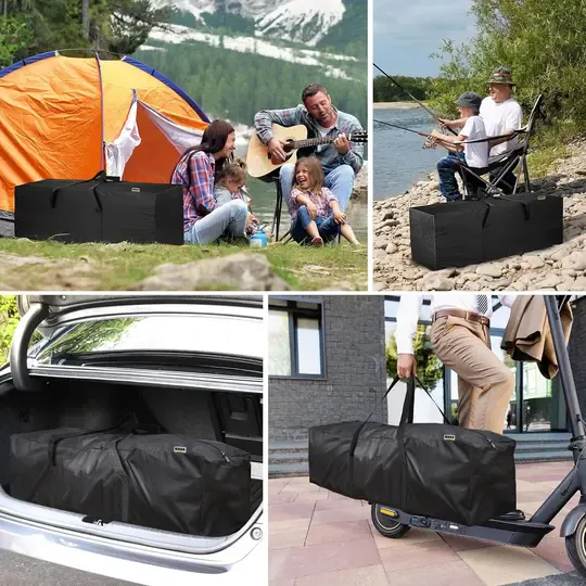 Haegs Taşıma Çantası, Fermuarlı Dayanıklı Seyahat Spor, Kamp Malzemeleri Saklama Çantası, Hurç, Valiz, 95L (105 x 25 x 36 cm) - Siyah