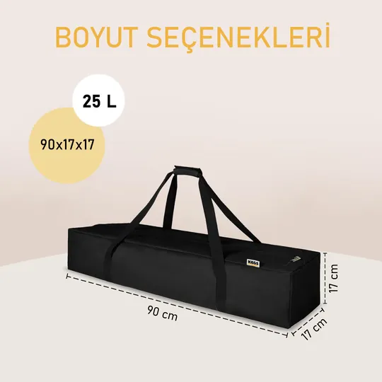 Haegs Taşıma Çantası, İnce Uzun Çok Amaçlı Kamp Sandalyesi, Tripod Çantası, Fermuarlı Dayanıklı, Kamp Malzemeleri Saklama Çantası, 25L (90 x 17 x 17 cm) Siyah