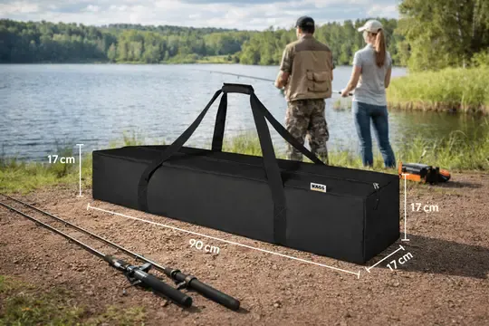 Haegs Taşıma Çantası, İnce Uzun Çok Amaçlı Kamp Sandalyesi, Tripod Çantası, Fermuarlı Dayanıklı, Kamp Malzemeleri Saklama Çantası, 25L (90 x 17 x 17 cm) Siyah