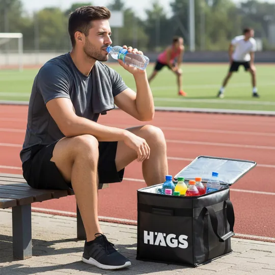 HAEGS Termal Kamp Çantası, Termal Termos Çanta, Kamp, Plaj, Piknik Çantası, Isı Yalıtımlı Kamp Piknik Yemek Taşıma Çantası, Soğutucu Buzluk Geniş Hacimli Büyük Boy 38 Lt- Siyah