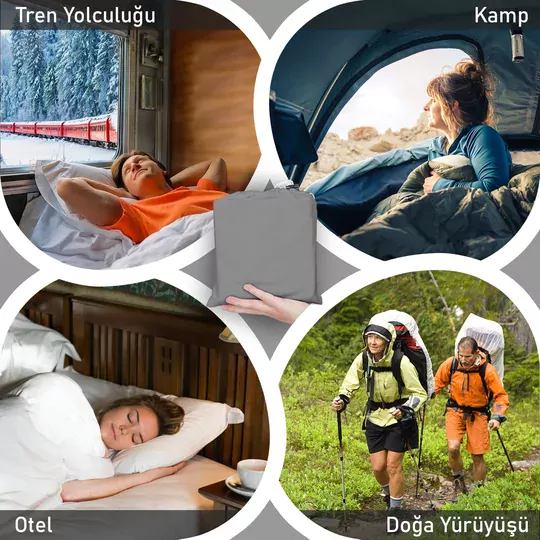 Haegs Seyahat Uyku Nevresimi, %100 Pamuk, Hafif Kompakt Taşınabilir Seyahat tipi Nevresim Takımı, Otel için Temiz Çarşaf, Kamp Uyku Tulumu Astarı, Kamp Çadır Çarşafı 220 x 105cm Turuncu