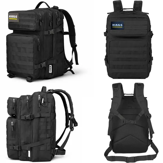 HAEGS Askeri Taktik Sırt Çantası, Ordu Derecesinde Sağlam, Ağır Hizmet Taktik Çanta, 3 Günlük Acil Durum Hücum Çantası, Kampçılık, Dağcılık, Trekking Seyahat Sırt Çantası- 45L - Yeşil