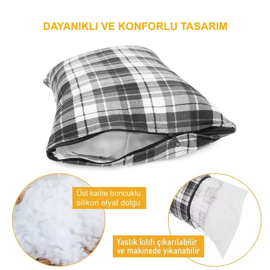 Haegs Kamp Yastığı, Seyahat Yastığı, Silikon Elyaf Dolgulu Hafif Küçük Yastık, Orta Sertlikte, Nefes Alabilir Kılıf, Kamp, Uçak ve Araba İçin İdeal 35x50cm Polar Antrasit