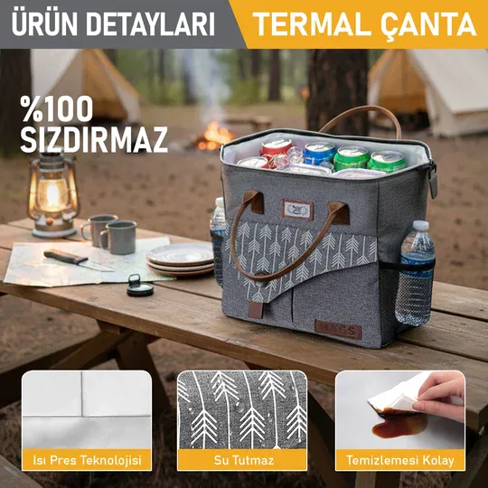 Haegs Kadın Termal Çanta, Yalıtımlı Yemek Taşıma, Bayan Yemek Kutusu, Kamp, Piknik, Ofis İçin 11L Lacivert