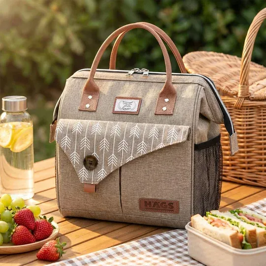 Haegs Kadın Termal Çanta, Yalıtımlı Yemek Taşıma, Bayan Beslenme Çantası, Sızdırmaz Beslenme Kutusu, Yetişkinler ve Çalışanlar İçin 11L BeJ