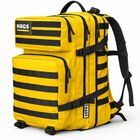 HAEGS Askeri Taktik Sırt Çantası, Ordu Derecesinde Sağlam, Ağır Hizmet Taktik Çanta, 3 Günlük Acil Durum Hücum Çantası, Kampçılık, Dağcılık, Trekking Seyahat Sırt Çantası- 45L - Sarı