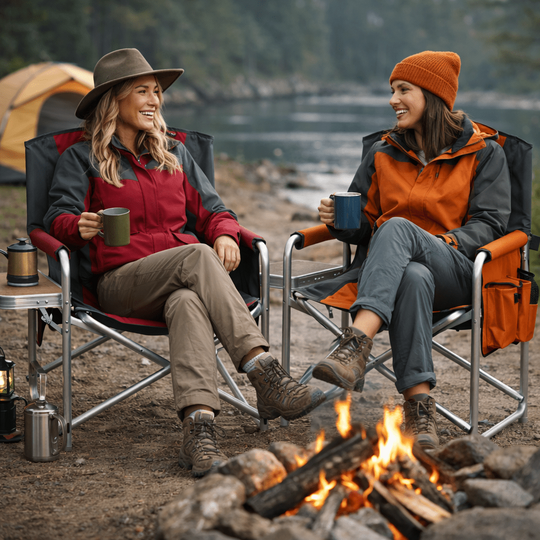 Haegs Alüminyum Kamp Sandalyesi, Hafif Taşınabilir Katlanır Yönetmen Sandalyesi, Yan Sehpa ve Çıkarılabilir Yan Cep ile Açık Hava Kampı, Çim, Piknik, Bahçe, Teras, Balkon için Uygun, Kırmızı