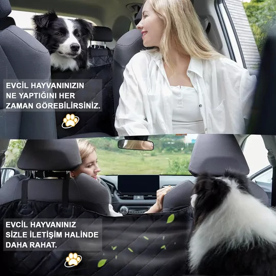 Haegs Evcil Hayvan için Araba Koltuk Kılıfı, Oto Köpek Koltuk Örtüsü, Su Geçirmez Hamak 600D Ağır Hizmet Tipi Çizilmeye Dayanıklı Kaymaz Bagaj Köpek Örtüsü Araba Pickup ve SUV`lar için- Siyah