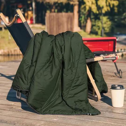Haegs Flanel Kamp Battaniyesi, Seyahat Yorganı Dış Mekan Hafif Kompakt Outdoor Kamp Çadır Karavan Battaniye 215-150 cm Haki