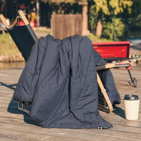 Haegs Flanel Kamp Battaniyesi, Seyahat Yorganı Dış Mekan Hafif Kompakt Outdoor Kamp Çadır Karavan Battaniye 215-150 cm Antrasit