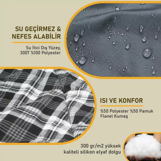 Haegs Flanel Kamp Battaniyesi, Seyahat Yorganı Dış Mekan Hafif Kompakt Outdoor Kamp Çadır Karavan Battaniye 215-150 cm Siyah