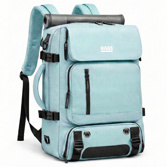 Haegs Seyahat Sırt Çantası, 3in1 Dönüştürülebilir, El Bavulu, Kadınlar ve Erkekler için Uçak Onaylı Ayakkabı Bölmeli, Multi Cepli Organizer Sırt ve El Çantası, Mavi