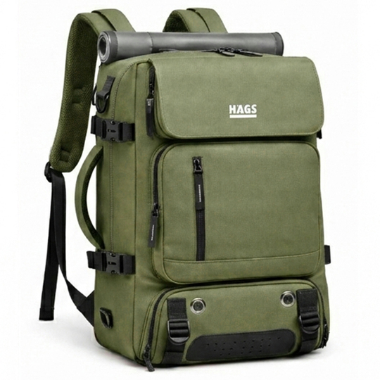 Haegs Seyahat Sırt Çantası, 3in1 Dönüştürülebilir, El Bavulu, Kadınlar ve Erkekler için Uçak Onaylı Ayakkabı Bölmeli, Multi Cepli Organizer Sırt ve El Çantası, Yeşil