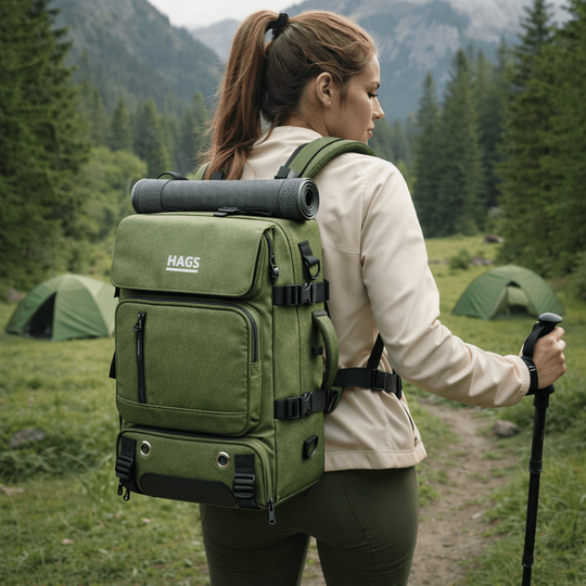 Haegs Seyahat Sırt Çantası, 3in1 Dönüştürülebilir, El Bavulu, Kadınlar ve Erkekler için Uçak Onaylı Ayakkabı Bölmeli, Multi Cepli Organizer Sırt ve El Çantası, Yeşil