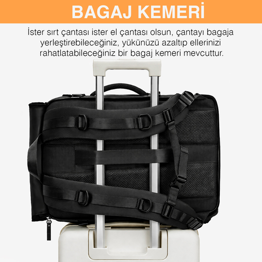 Haegs Seyahat Sırt Çantası, 3in1 Dönüştürülebilir, El Bavulu, Kadınlar ve Erkekler için Uçak Onaylı Ayakkabı Bölmeli, Multi Cepli Organizer Sırt ve El Çantası, Yeşil