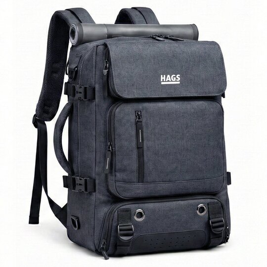 Haegs Seyahat Sırt Çantası, 3in1 Dönüştürülebilir, El Bavulu, Kadınlar ve Erkekler için Uçak Onaylı Ayakkabı Bölmeli, Multi Cepli Organizer Sırt ve El Çantası, Koyu Gri