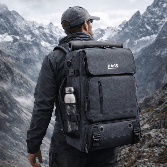 Haegs Seyahat Sırt Çantası, 3in1 Dönüştürülebilir, El Bavulu, Kadınlar ve Erkekler için Uçak Onaylı Ayakkabı Bölmeli, Multi Cepli Organizer Sırt ve El Çantası, Koyu Gri