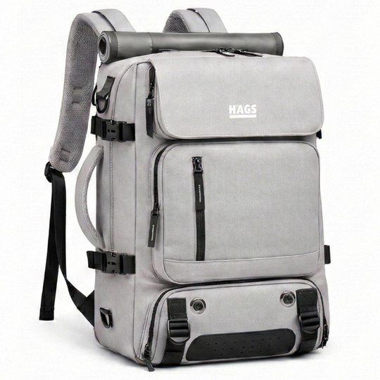 Haegs Seyahat Sırt Çantası, 3in1 Dönüştürülebilir, El Bavulu, Kadınlar ve Erkekler için Uçak Onaylı Ayakkabı Bölmeli, Multi Cepli Organizer Sırt ve El Çantası, Gri
