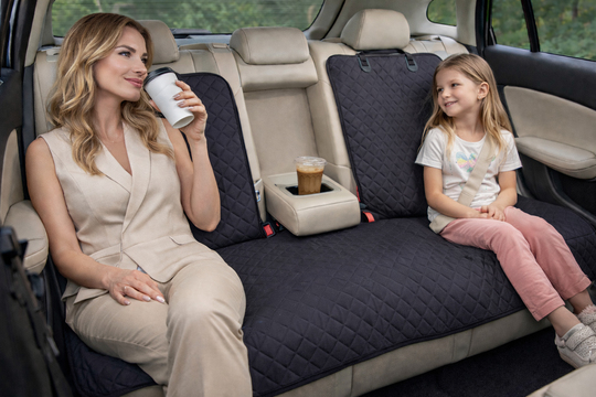 Haegs Araç Arka Koltuk Kılıfı - Evcil Hayvan Oto Köpek Koltuk Koruma Örtüsü, Fermuarlı, Konsol Bölmeli, Kaymaz, Ağır Hizmet Tipi, Su Geçirmez Koltuk Koruyucu Kılıf, Large:145cm Gri