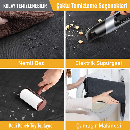 Haegs Araç Arka Koltuk Kılıfı - Evcil Hayvan Oto Köpek Koltuk Koruma Örtüsü, Fermuarlı, Konsol Bölmeli, Kaymaz, Ağır Hizmet Tipi, Su Geçirmez Koltuk Koruyucu Kılıf, Large:145cm Gri