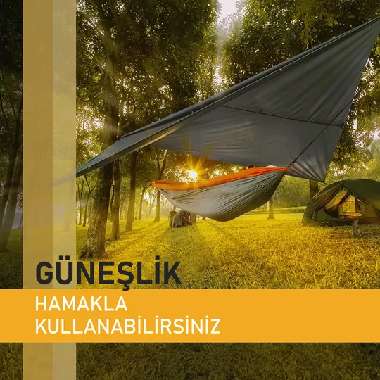 Haegs Tarp Gölgelik Tente, Taşınabilir Örtü Branda Çok İşlevli Outdoor Açık Hava Kamp Seyahat Tente Branda Güneşlik Karavan Tente Yan Çadır Gölgelik - 300x300 cm - Yeşil