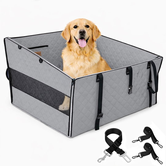 Haegs Büyük ve Orta Köpekler İçin Köpek Araba Koltuğu, Evcil Hayvan Araç içi Hamağı, Köpekler İçin Arka Koltuk Uzatıcı, Su Geçirmez Oxford Kumaş, Katlanabilir Evcil Hayvan Araba Koltuğu - Gri