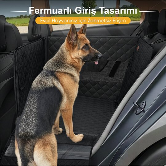 Haegs Büyük ve Orta Köpekler İçin Köpek Araba Koltuğu, Evcil Hayvan Araç içi Hamağı, Köpekler İçin Arka Koltuk Uzatıcı, Su Geçirmez Oxford Kumaş, Katlanabilir Evcil Hayvan Araba Koltuğu - Gri