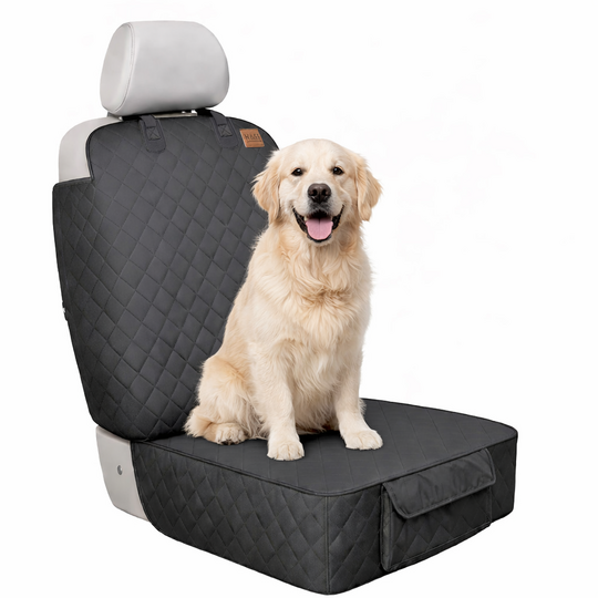 Haegs Evcil Hayvan Ön Koltuk Kılıfı - Araç Köpek Koltuk Koruma Örtüsü, Yan Kanatlı, Kaymaz, Ağır Hizmet Tipi, Su Geçirmez Koltuk Koruyucu Kılıf - Gri
