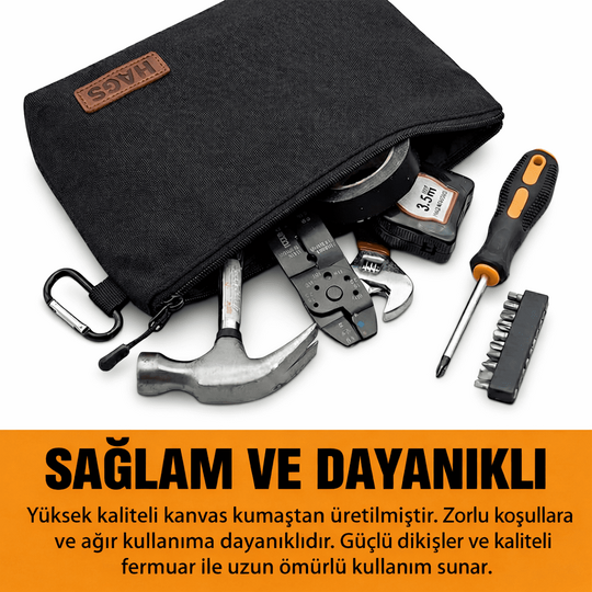 Haegs Çok Amaçlı Küçük Alet Çantası, Fermuarlı Kanvas, Kalemlik, Alet, Kırtasiye ve Kalemler için Saklama Düzenleyici Çantalar, Organizer, Kese (4`lü Küçük Boy/Karışık Renk)