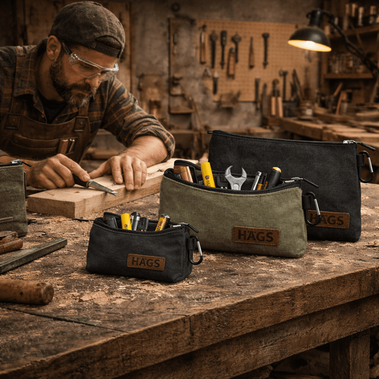 Haegs Çok Amaçlı Küçük Alet Çantası, Fermuarlı Kanvas, Kalemlik, Alet, Kırtasiye ve Kalemler için Saklama Düzenleyici Çantalar, Organizer, Kese (4`lü Küçük Boy/Karışık Renk)