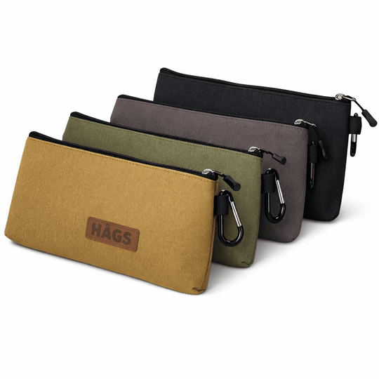Haegs Çok Amaçlı Küçük Alet Çantası, Fermuarlı Kanvas, Kalemlik, Alet, Kırtasiye ve Kalemler için Saklama Düzenleyici Çantalar, Organizer, Kese (4`lü Büyük Boy/Karışık Renk)