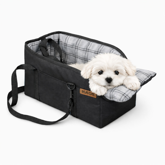 Haegs Araç Konsol Üstü Köpek Koltuğu ? Köpek Taşıma Çantası, Küçük Köpekler İçin Taşınabilir Köpek Yatağı, Kol Dayama Yeri Olan, Yumuşak Minderli, Evcil Hayvan Araba Koltuğu ? Siyah - Gri