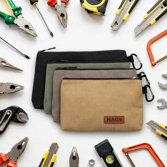 Haegs Çok Amaçlı Küçük Alet Çantası, Fermuarlı Kanvas, Kalemlik, Alet, Kırtasiye ve Kalemler için Saklama Düzenleyici Çantalar, Organizer, Kese (4`lü Karışık Boy/Renk)