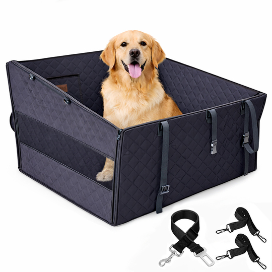 Haegs Büyük ve Orta Köpekler İçin Köpek Araba Koltuğu, Evcil Hayvan Araç içi Hamağı, Köpekler İçin Arka Koltuk Uzatıcı, Su Geçirmez Oxford Kumaş, Katlanabilir Evcil Hayvan Araba Koltuğu - Siyah