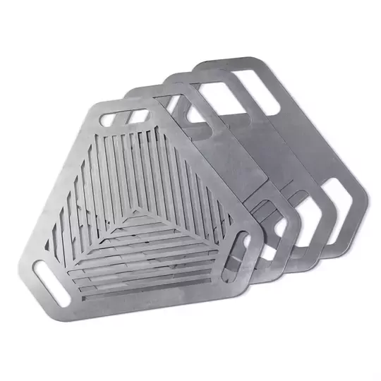 Haegs Fire Pit Portatif Ateş Çukuru Paslanmaz Çelik Krom BBQ Grill Izgaralı, Kamp Ateşi, Kolay Taşınabilir Odun Kömür Dış Mekan Outdoor Barbekü Mangal (56cm x 56cm)