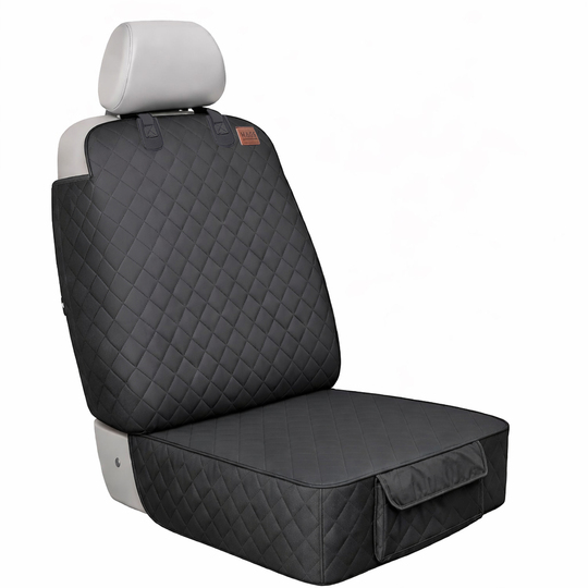Haegs Evcil Hayvan Ön Koltuk Kılıfı - Araç Köpek Koltuk Koruma Örtüsü, Yan Kanatlı, Kaymaz, Ağır Hizmet Tipi, Su Geçirmez Koltuk Koruyucu Kılıf - Siyah