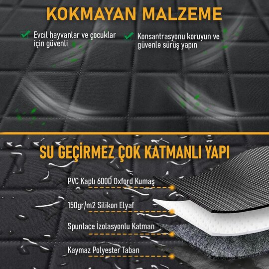 Haegs Evcil Hayvan Ön Koltuk Kılıfı - Araç Köpek Koltuk Koruma Örtüsü, Yan Kanatlı, Kaymaz, Ağır Hizmet Tipi, Su Geçirmez Koltuk Koruyucu Kılıf - Siyah