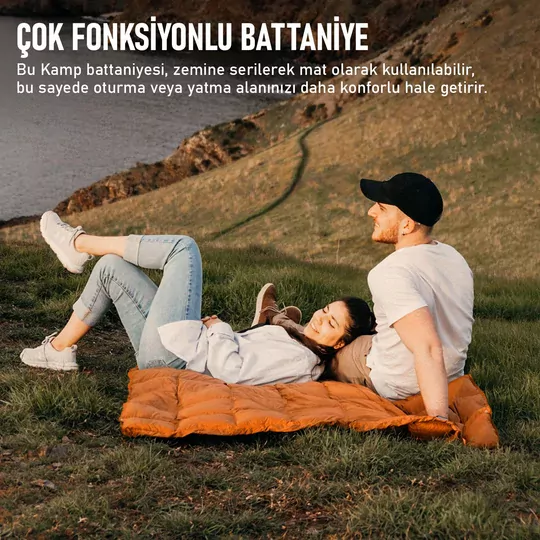 Haegs Kamp Battaniyesi - Dış Mekan Hafif Kompakt Seyahat Yorganı Kamp Yürüyüş Outdoor Şal, Battaniye 175-135 cm Haki