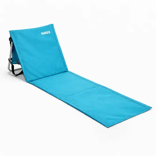 Haegs Katlanabilir Sırt Destekli Kamp ve Plaj Matı, Katlanır Şezlong, Plaj Zemin Sandalyesi, Fermuar Cepli, Kamp, Piknik, Havuz Başı, Deniz, Plaj için Mat, Mavi