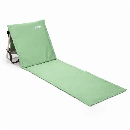 Haegs Katlanabilir Sırt Destekli Kamp ve Plaj Matı, Katlanır Şezlong, Plaj Zemin Sandalyesi, Fermuar Cepli, Kamp, Piknik, Havuz Başı, Deniz, Plaj için Mat, Yeşil