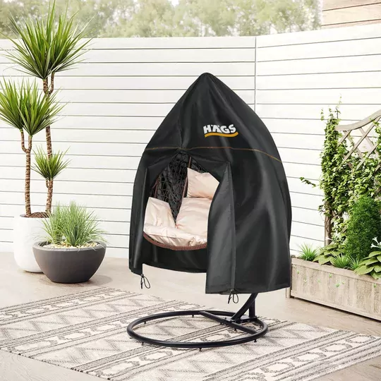 HAEGS Bahçe Salıncağı Örtüsü, Rattan Salıncak Koltuk Koruma Kılıfı Brandası, Hamak Sandalye Dış Mekan Su Geçirmez Mobilyası Koruyucu Örtü - 190 x 115cm