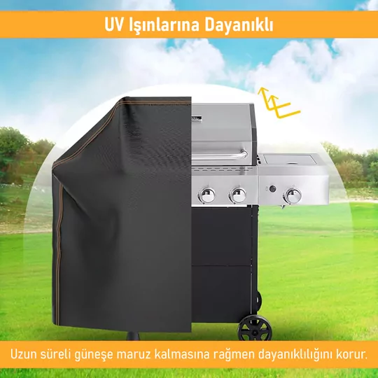 Haegs BBQ Mangal Örtüsü, Gazlı, Kömürlü Grill Koruma Brandası, Su geçirmez, Outdoor Dış Mekan Barbekü Mangal Kılıfı - 120-60-120 cm