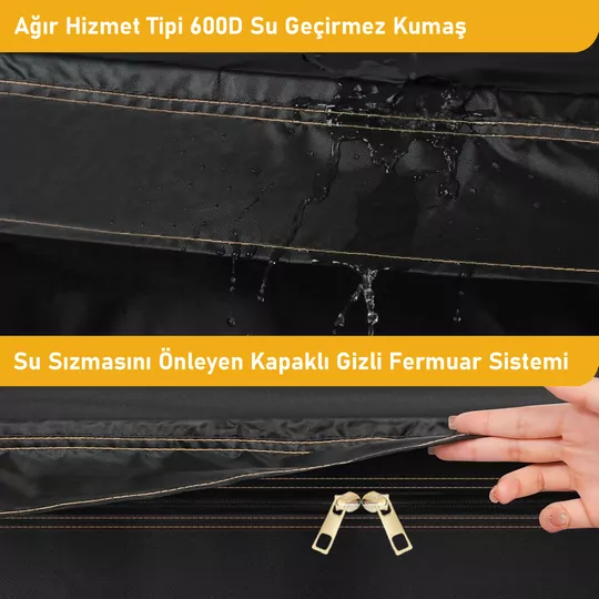 HAEGS Bahçe Mobilya Yastığı, Minderi Saklama Çantası Hurç, Yatak, Yorgan, Yastık Organizer, Düzenleyici, Depolama Hurcu, Çantası, Extra Büyük Battal Boy - 725 Lt Siyah