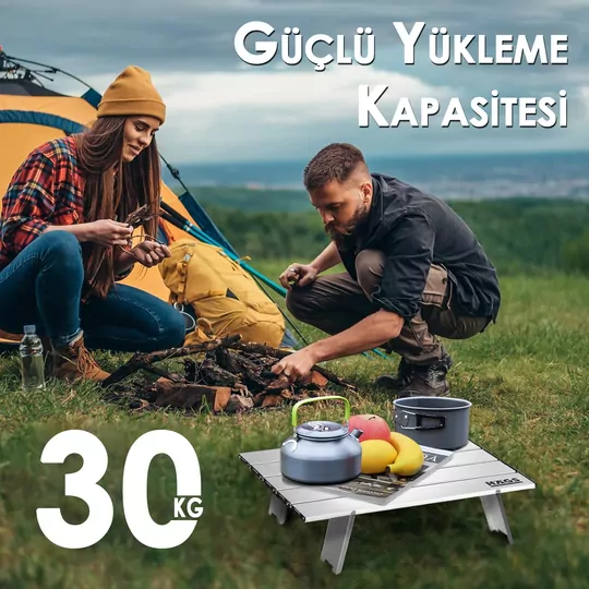 Haegs Portatif Küçük Masa Alüminyum Ultra hafif Katlanır Mini Masa - Plaj, Piknik, Kamp, Balıkçı, Outdoor Küçük Sehpa Masa - Siyah